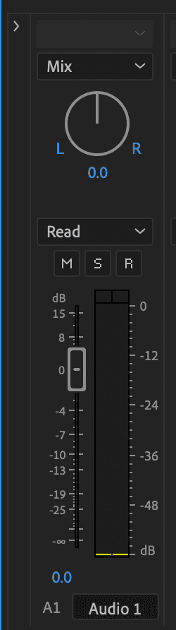 Open audio track mixer effects