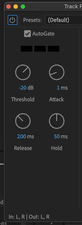 Audio track mixer effects