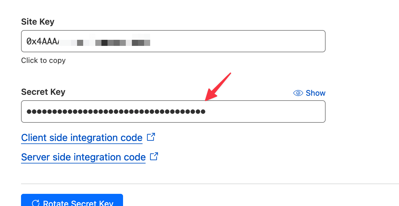 Copy Cloudflare Turnstile Keys