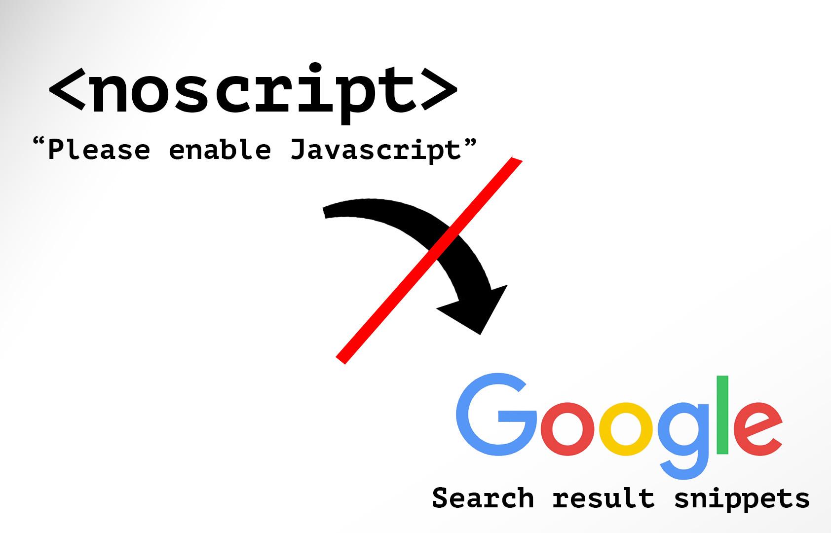 How to Prevent Google from Using "noscript" Content