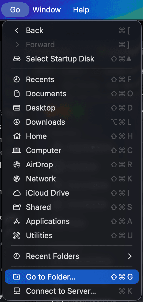 Finder Go to Folder