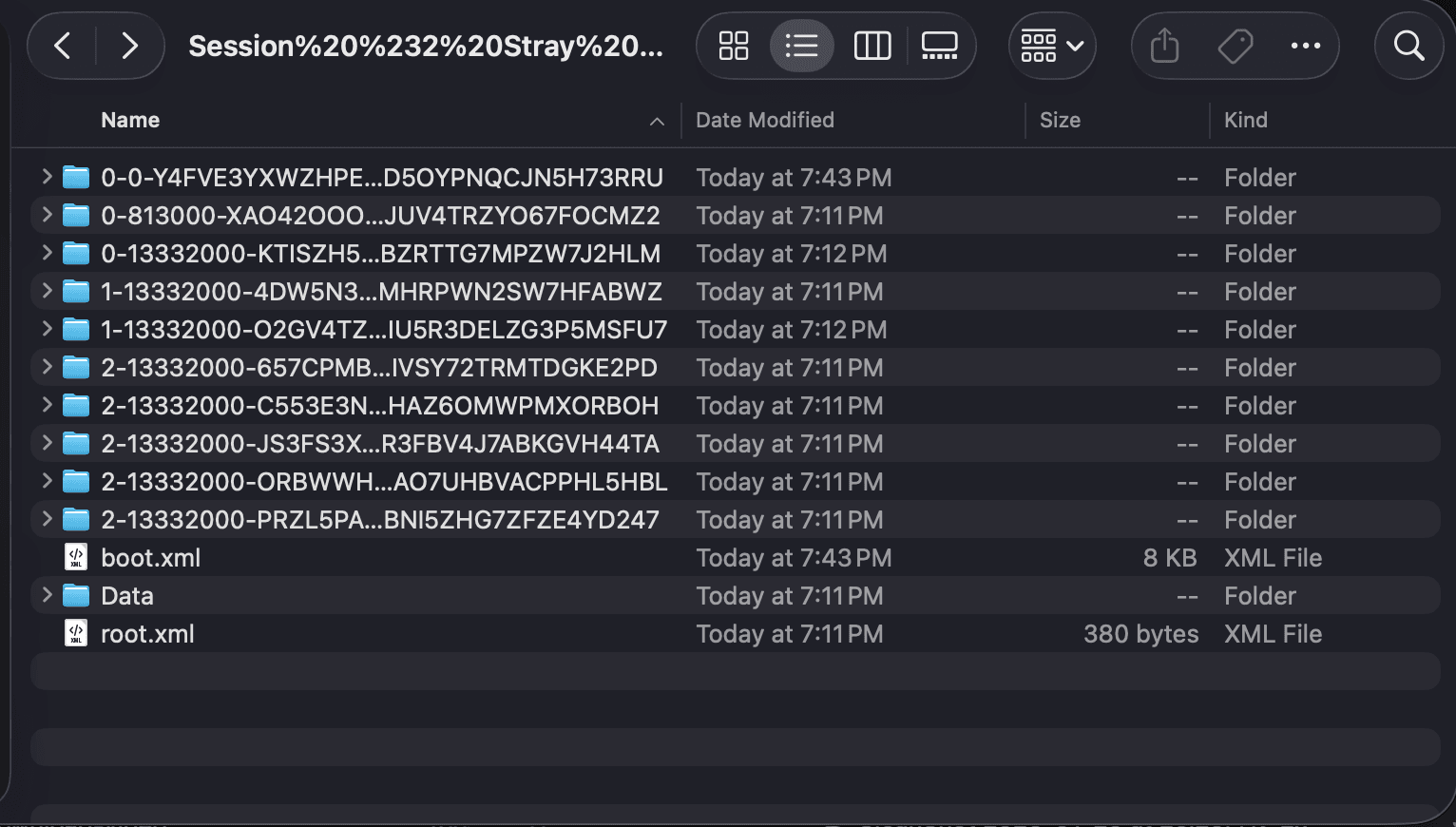 Prime Video Data Folders